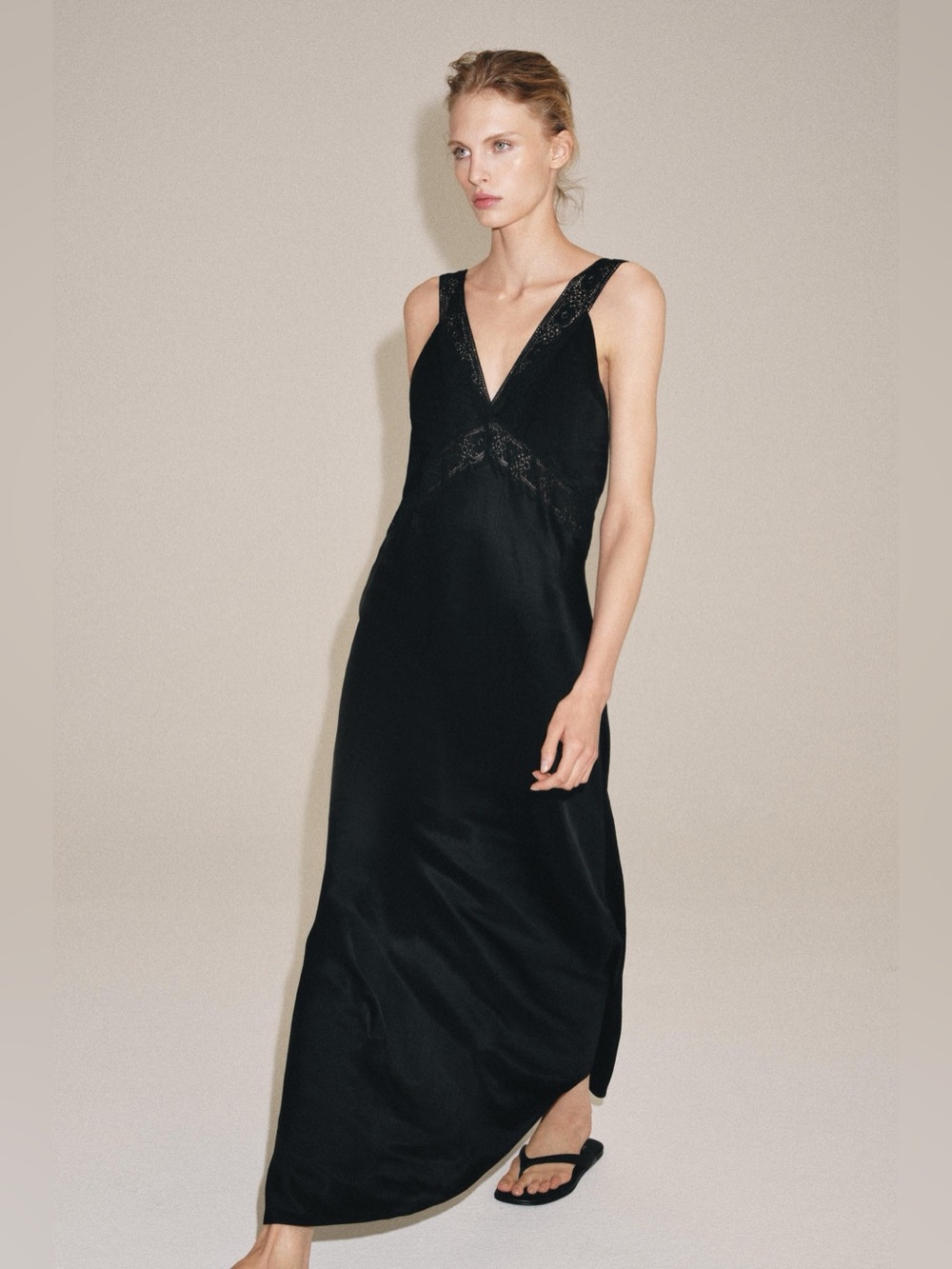 New Zara satin lace dress